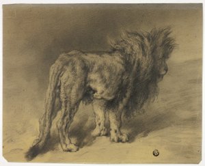 Stående løve med lurvet manke af Frederik William Zurcher