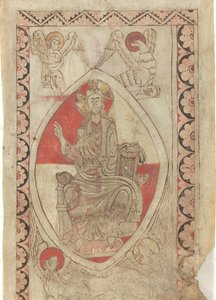 Kristus i majestæt [recto] af French 12th Century