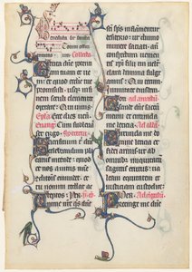 Manuskriptblad fra Beauvais Missal af French 13th Century
