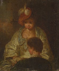Ung kvinde og mand af French 18th Century