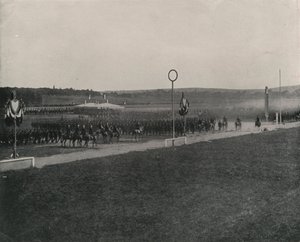 En militær anmeldelse på Longchamps (s/h-billede) af French Photographer