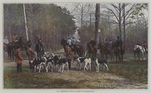 En korsvej i Foret de Rambouillet, Frankrig (farvefoto) af French Photographer