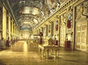 Et galleri i Louvre, Paris, 1890-1900 af French Photographer