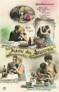 En menu for elskere (farvefoto) af French Photographer