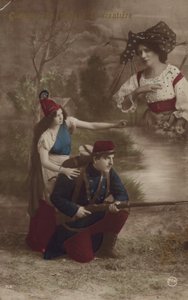 En soldat bliver guidet af Liberty og tænker på hjemmet (tonet billede) af French Photographer
