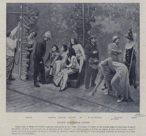 Skuespillere og skuespillerinder på Theatre des Varietes, Paris (s/h-billede) af French Photographer