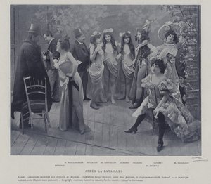 Skuespillerinder på Theatre des Varietes, Paris, efter en forestilling (s/h-billede) af French Photographer
