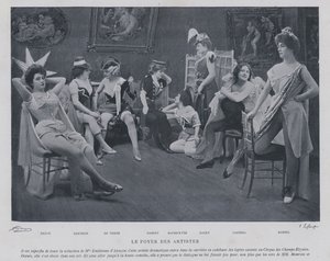 Skuespillerinder i det grønne rum på Theatre des Varietes, Paris (s/h-billede) af French Photographer