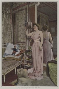 Anna Thibault, fransk sangerinde på La Scala, Paris, hjemme (farvefoto) af French Photographer