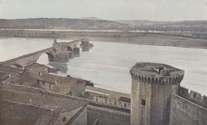 Avignon, Befæstninger og Pont Saint Benezet af French Photographer