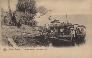 Belgisk Congo, dampskib Hainaut på den høje flod af French Photographer
