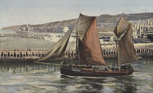Boulogne-sur-Mer, Stranden, udsigt fra molen O af French Photographer
