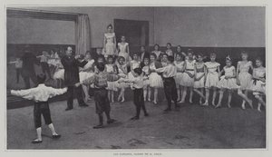 Drenge i en balletklasse (s/h-billede) af French Photographer