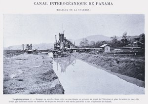 Panama Interoceanic Canal, Culebra Works (s/h-billede) af French Photographer