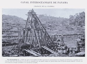 Panama Interoceanic Canal, Culebra Works (s/h-billede) af French Photographer