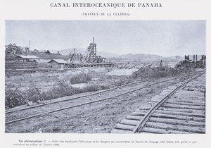 Panama Interoceanic Canal, Culebra Works (s/h-billede) af French Photographer