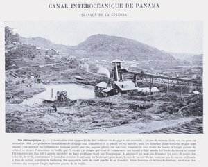 Panama Interoceanic Canal, Culebra Works (s/h-billede) af French Photographer