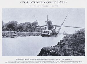 Panama Interoceanic Canal, Chagres Valley Works (s/h-billede) af French Photographer