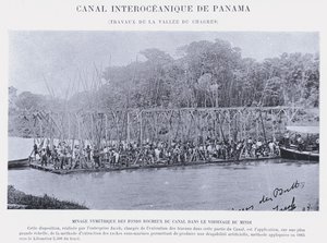 Panama Interoceanic Canal, Chagres Valley Works (s/h-billede) af French Photographer
