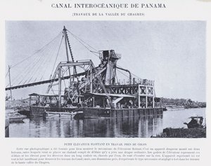 Panama Interoceanic Canal, Chagres Valley Works (s/h-billede) af French Photographer