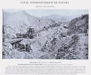Panama Interoceanic Canal, Lock Works (bw-billede) af French Photographer