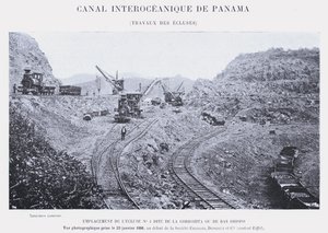 Panama Interoceanic Canal, Lock Works (bw foto) af French Photographer