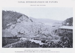 Panama Interoceanic Canal, Lock Works (bw-billede) af French Photographer