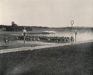 Kavaleri manøvre på Longchamps (s/h foto) af French Photographer