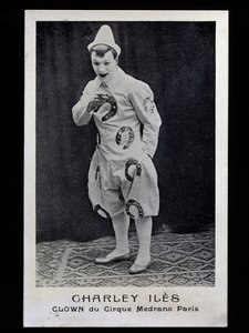 Klovn Charley Iles (1876-?) fra Medrano-cirkus i Paris, ca. 1910, postkort, Frankrig, 20. århundrede af French Photographer