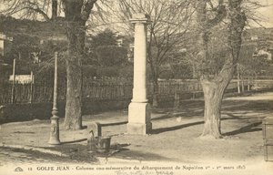 Søjle til minde om Napoleons landgang ved Golfe-Juan på Cote d