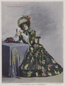 Emilie Mily-Meyer som Mademoiselle Lenormand i La Revue Retrospective (farvet foto)