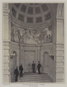 Indgang til den amerikanske pavillon, Exposition Universelle 1900, Paris (s/h foto) af French Photographer