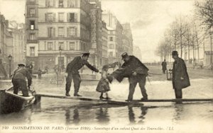 Oversvømmelse af Paris, Frankrig, januar 1910 af French Photographer
