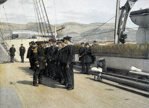 Fransk flåde, slutningen af det 19. århundrede: Permisonaries afgang - Bibl. des Arts Deco. af French Photographer