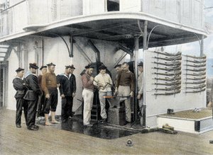 Fransk flåde, slutningen af 1800-tallet: smedjen - Bibl. des Arts deco. af French Photographer