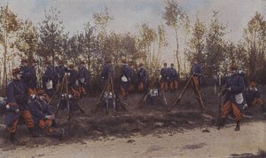 Fransk infanteri på manøvrer (farvefoto) af French Photographer