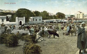 Grand Socco, Tanger, Marokko (farvefoto) af French Photographer