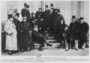 Gruppe i Edmond Huot de Goncourts have, ca. 1890