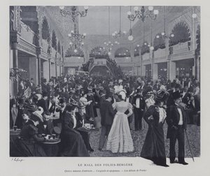 Hall of the Folies Bergere, Paris, i en pause (s/h foto) af French Photographer