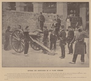 Pariserkommunen, forsvar af barrikaderne på Place Vendome (s/h-billede) af French Photographer