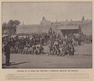 Pariserkommunen, interiøret i Chantiers fængsel i Versailles, børnekvarteret (s/h-foto) af French Photographer