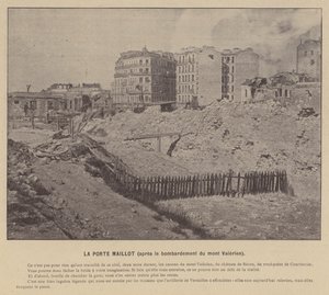 Pariserkommunen, La Porte Maillot, efter bombningen af ​​Mont Valerien (s/h-foto) af French Photographer