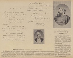 Pariserkommunen, Louis-Charles Delescluze, Gustave Courbet (s/h-billede) af French Photographer