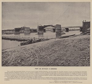 Kommunen i Paris, Pont De Bateaux ved Asnieres (s/h foto) af French Photographer
