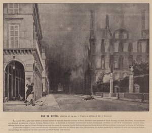 Pariserkommunen, Rue De Rivoli, Matinée den 24. maj (s/h-foto) af French Photographer