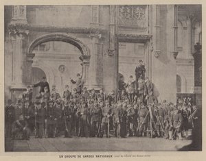 Pariserkommunen, en gruppe af nationale garder, gårdhave til Ecole des Beaux-Arts (s/h foto) af French Photographer