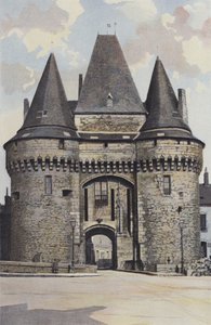 La Ferte-Bernard, byport, indgangsside (rådhuset) af French Photographer