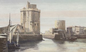 La Rochelle, Indgang til havnen, Tour Saint-Nicolas, Tour de la Chaine af French Photographer