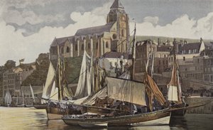 Le Treport, Kirken og havnen af French Photographer