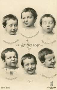 Lille dreng trækker ansigter (s/h-billede) af French Photographer
